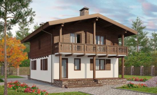 150-016-Л Проект двухэтажного дома мансардный этаж, современный загородный дом из арболита Галич | Проекты домов от House Expert