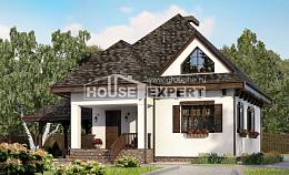 110-002-Л Проект двухэтажного дома с мансардным этажом и гаражом, простой коттедж из арболита Буй, House Expert