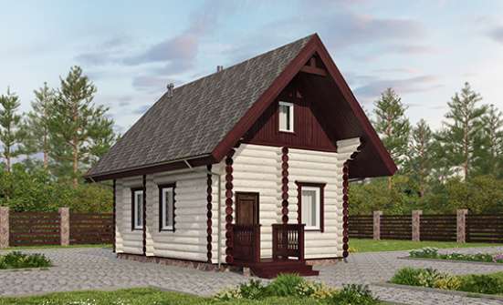 035-001-Л Проект бани из бревен Кострома | Проекты одноэтажных домов от House Expert