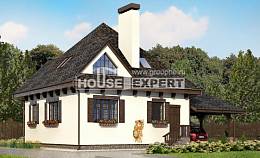 110-002-Л Проект двухэтажного дома мансардный этаж и гаражом, красивый домик из арболита Галич, House Expert