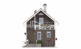 045-001-Л Проект двухэтажного дома с мансардным этажом, простой коттедж из поризованных блоков Шарья, House Expert