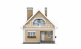 130-004-П Проект двухэтажного дома мансардный этаж, скромный домик из керамзитобетонных блоков Нерехта, House Expert