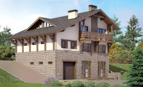 305-002-Л Проект трехэтажного дома с мансардным этажом, уютный загородный дом из кирпича Кострома | Проекты домов от House Expert