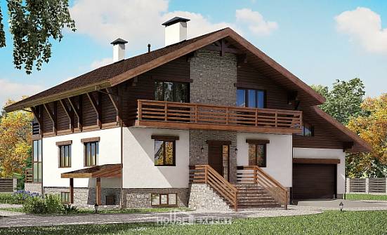 420-001-П Проект трехэтажного дома с мансардой, гараж, огромный загородный дом из кирпича Шарья | Проекты домов от House Expert