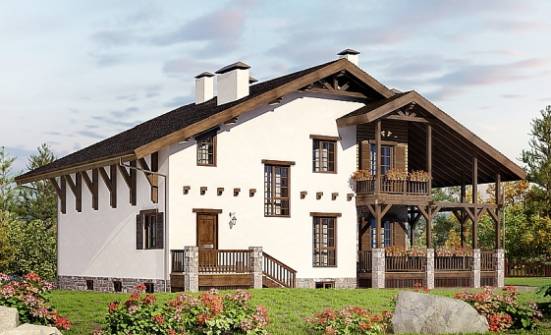 400-004-П Проект трехэтажного дома с мансардой и гаражом, красивый дом из кирпича Шарья | Проекты домов от House Expert