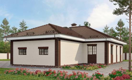 160-015-П Проект одноэтажного дома и гаражом, компактный домик из бризолита Шарья | Проекты одноэтажных домов от House Expert
