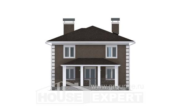 185-002-П Проект двухэтажного дома, небольшой дом из теплоблока Шарья, House Expert
