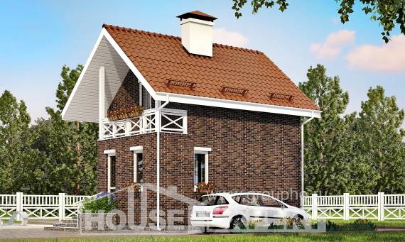 045-001-Л Проект двухэтажного дома мансардой, махонький загородный дом из теплоблока Кострома, House Expert
