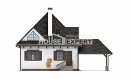 110-002-Л Проект двухэтажного дома с мансардным этажом и гаражом, доступный коттедж из керамзитобетонных блоков Галич, House Expert
