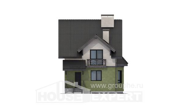 120-003-П Проект двухэтажного дома с мансардой, экономичный дом из газосиликатных блоков Галич, House Expert