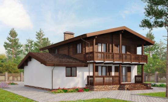 200-011-П Проект двухэтажного дома с мансардным этажом, уютный загородный дом из арболита Галич | Проекты домов от House Expert