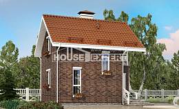 045-001-Л Проект двухэтажного дома мансардой, доступный домик из блока Шарья, House Expert