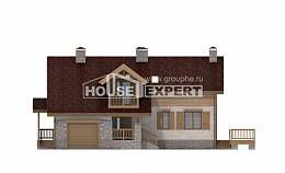 165-002-П Проект двухэтажного дома мансардный этаж и гаражом, бюджетный загородный дом из пеноблока Шарья, House Expert