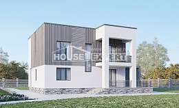 150-017-П Проект двухэтажного дома, современный дом из пеноблока Кострома, House Expert