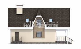 125-001-Л Проект двухэтажного дома мансардой, бюджетный домик из теплоблока Галич, House Expert