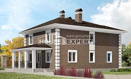 185-002-П Проект двухэтажного дома, бюджетный загородный дом из пеноблока Нерехта, House Expert
