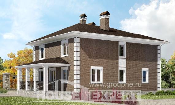185-002-П Проект двухэтажного дома, бюджетный загородный дом из пеноблока Нерехта, House Expert