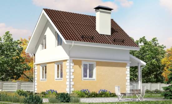 070-002-П Проект двухэтажного дома с мансардой, миниатюрный домик из пеноблока Буй | Проекты домов от House Expert
