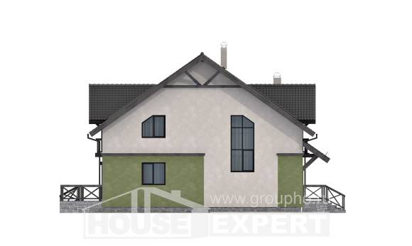 120-003-П Проект двухэтажного дома мансардой, бюджетный домик из блока Галич, House Expert
