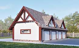 145-002-Л Проект гаража из поризованных блоков Галич, House Expert