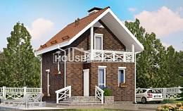045-001-Л Проект двухэтажного дома с мансардой, классический дом из блока Галич, House Expert