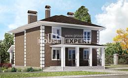 185-002-П Проект двухэтажного дома, компактный коттедж из газосиликатных блоков Буй, House Expert