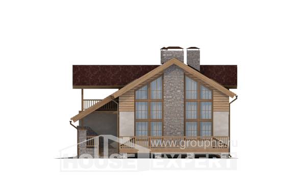 165-002-П Проект двухэтажного дома мансардой, гараж, доступный загородный дом из бризолита Галич, House Expert