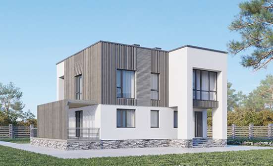 150-017-П Проект двухэтажного дома, современный коттедж из поризованных блоков Галич | Проекты домов от House Expert