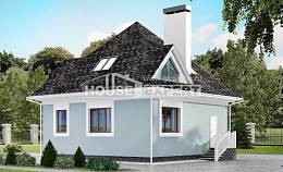 110-001-Л Проект двухэтажного дома мансардный этаж, небольшой коттедж из теплоблока Галич, House Expert