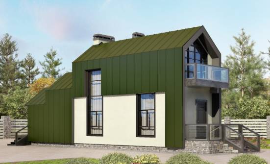 060-006-Л Проект двухэтажного дома с мансардой, бюджетный загородный дом из керамзитобетонных блоков Галич | Проекты домов от House Expert