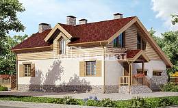 165-002-П Проект двухэтажного дома мансардный этаж, гараж, бюджетный коттедж из теплоблока Галич, House Expert
