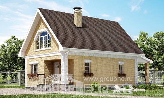130-004-П Проект двухэтажного дома с мансардным этажом, доступный дом из газосиликатных блоков Буй, House Expert