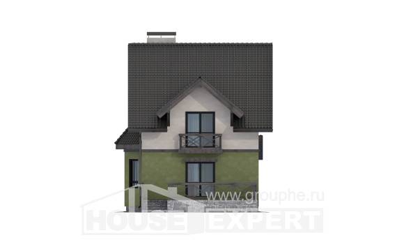 120-003-П Проект двухэтажного дома с мансардой, экономичный коттедж из арболита Кострома, House Expert