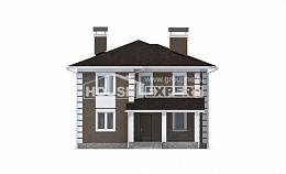 185-002-П Проект двухэтажного дома, доступный домик из блока Шарья, House Expert