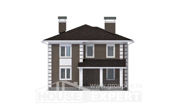 185-002-П Проект двухэтажного дома, доступный домик из блока Шарья, House Expert