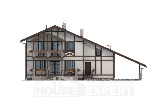 250-002-Л Проект двухэтажного дома с мансардным этажом и гаражом, уютный коттедж из кирпича Галич, House Expert