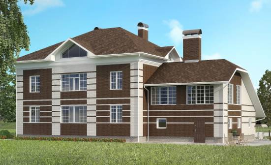 505-002-Л Проект трехэтажного дома, гараж, огромный домик из кирпича Шарья | Проекты домов от House Expert