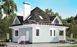 110-001-Л Проект двухэтажного дома мансардный этаж, уютный дом из арболита Галич, House Expert