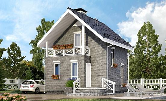 045-001-П Проект двухэтажного дома мансардный этаж, простой коттедж из бризолита Нерехта | Проекты домов от House Expert