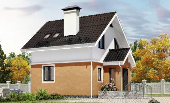 070-001-Л Проект двухэтажного дома с мансардой, крохотный домик из поризованных блоков Кострома | Проекты домов от House Expert