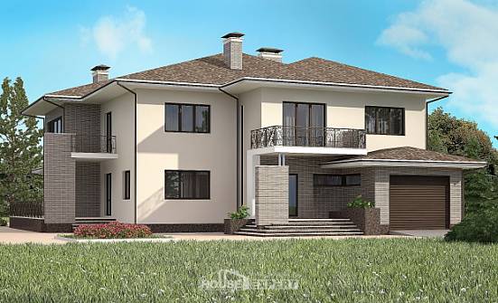 500-001-П Проект трехэтажного дома, гараж, современный загородный дом из кирпича Галич | Проекты домов от House Expert