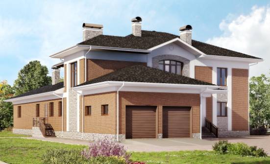 520-002-Л Проект трехэтажного дома и гаражом, красивый коттедж из газобетона Шарья | Проекты домов от House Expert