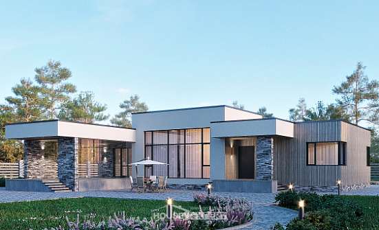 175-001-Л Проект одноэтажного дома, классический домик из керамзитобетонных блоков Галич | Проекты домов от House Expert