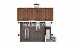 045-001-Л Проект двухэтажного дома мансардой, миниатюрный дом из поризованных блоков Шарья, House Expert