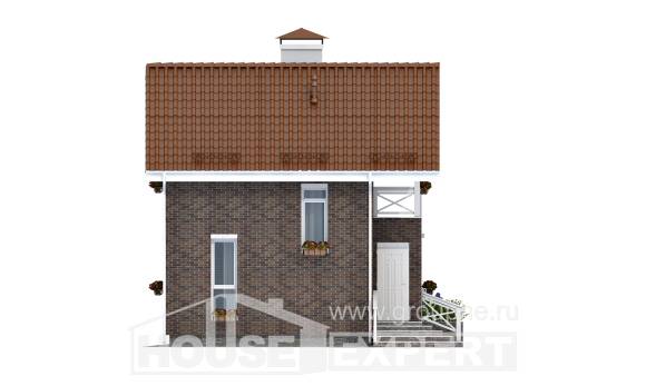 045-001-Л Проект двухэтажного дома мансардой, миниатюрный дом из поризованных блоков Шарья, House Expert