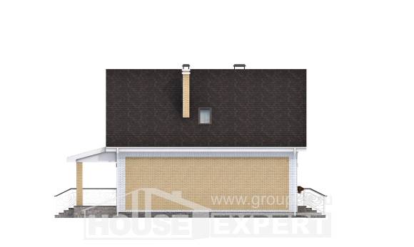 130-004-П Проект двухэтажного дома мансардный этаж, бюджетный коттедж из керамзитобетонных блоков Шарья, House Expert